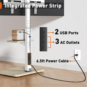 Perlegear height-adjustable stand positions TV at eye level for comfort.