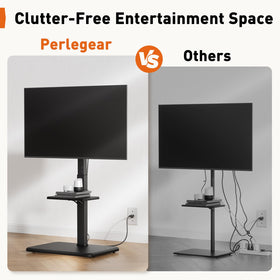 Perlegear media shelf holds AV components up to 22 pounds.