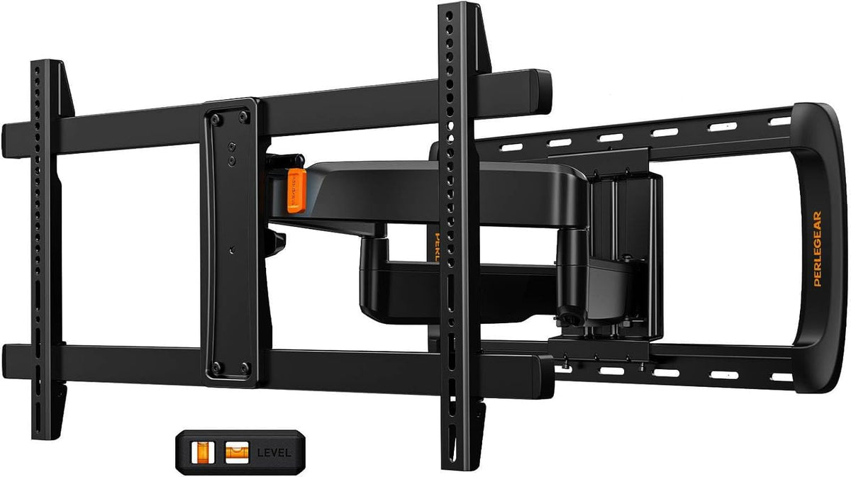 Perlegear PGTVM41B full-motion wall mount offers versatile compatibility for 42–95 inch TVs.
