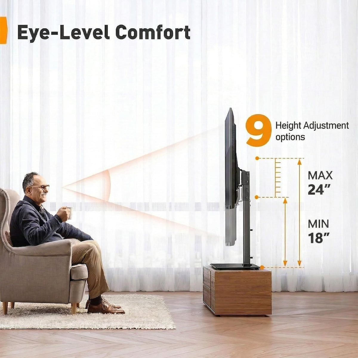 Perlegear beside TV showing scale comparison and size fit benefit