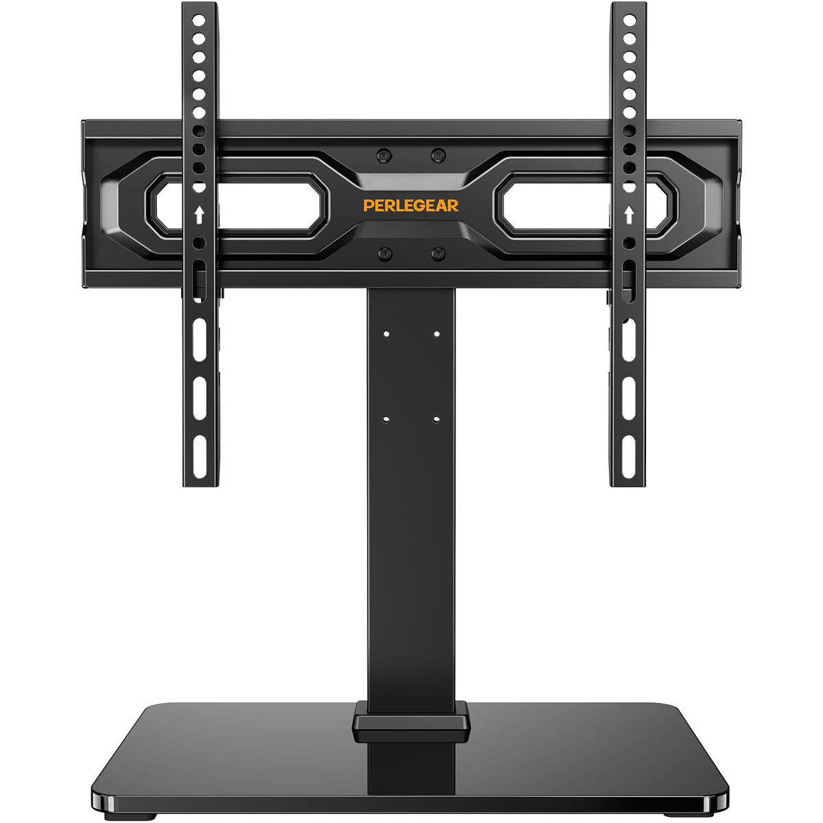 Perlegear front view showing stand on table and stable base benefit