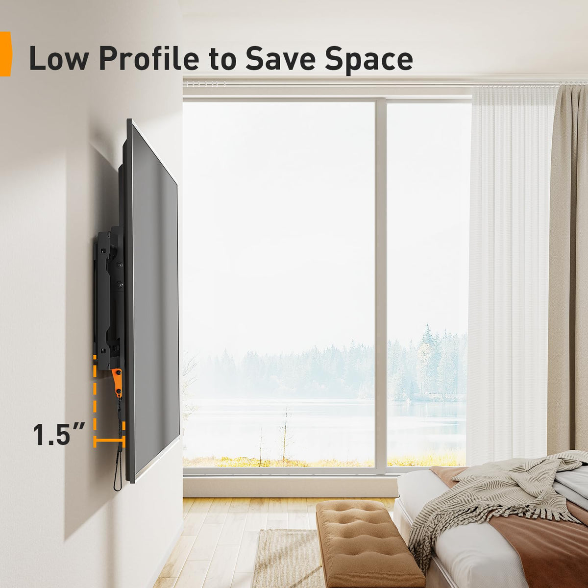 Perlegear anti-drop design with reinforced arms keeps your TV securely in place.