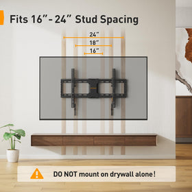 Perlegear tilting mount installed on wall demonstrates near-flat profile for space saving.