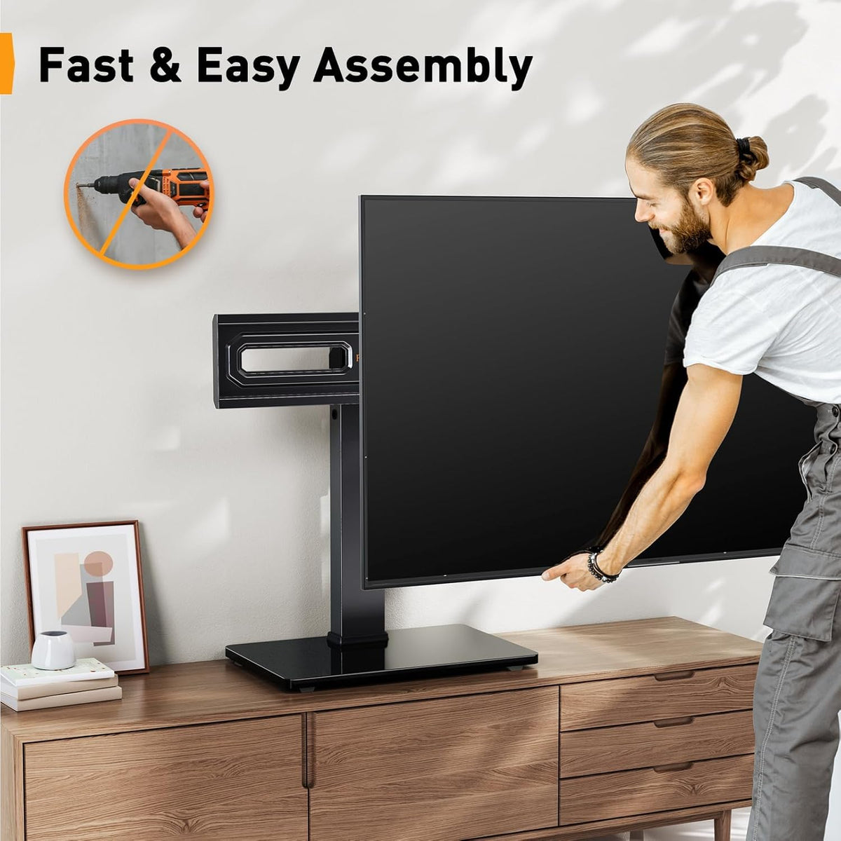 Perlegear TV mounted in living room creating clean media setup