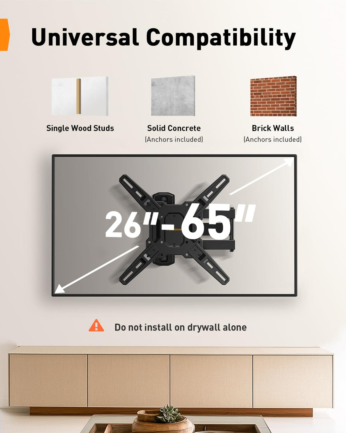 Perlegear close-up of wall plate showing heavy-duty steel and stable mounting support