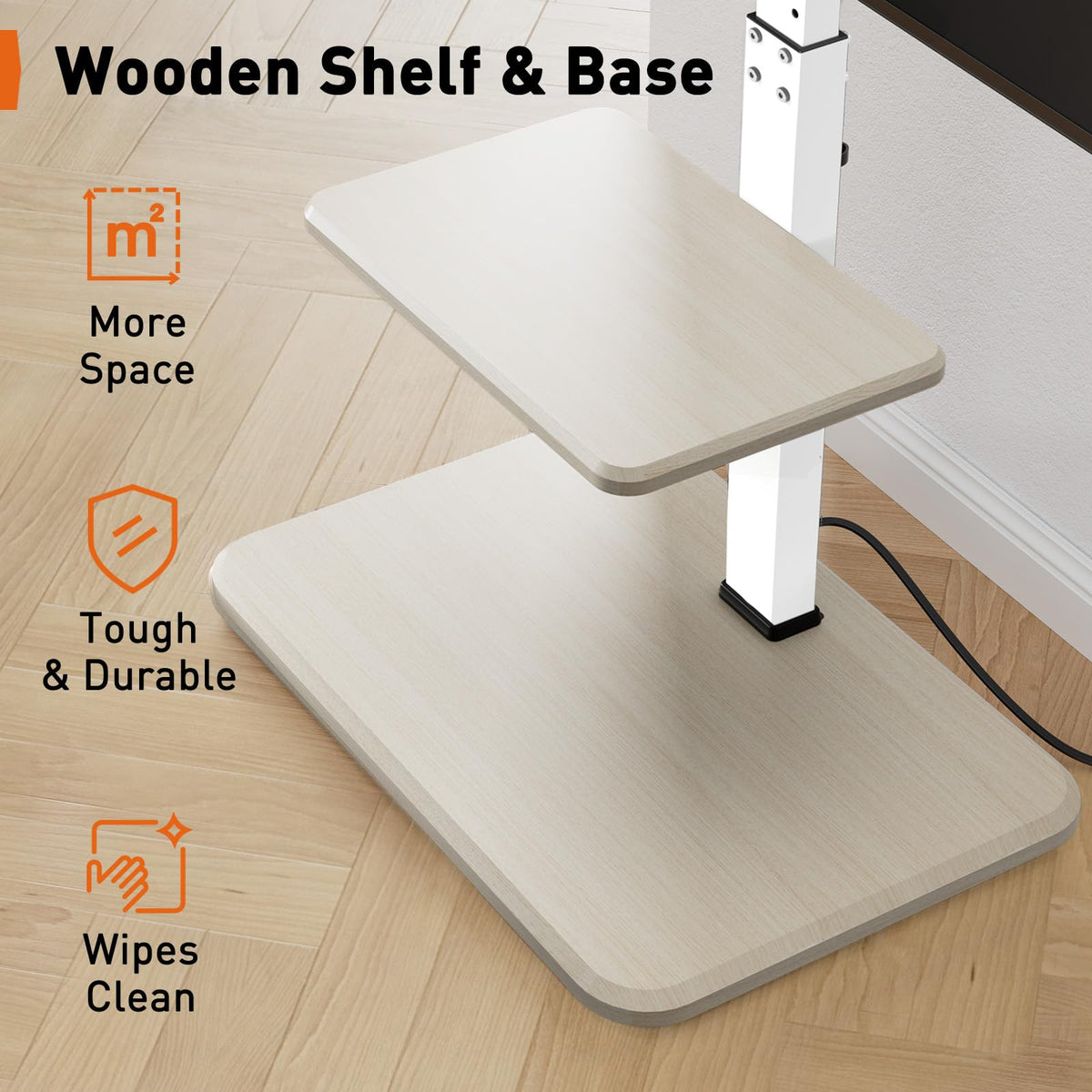 Perlegear white finish adds a modern touch to any room.