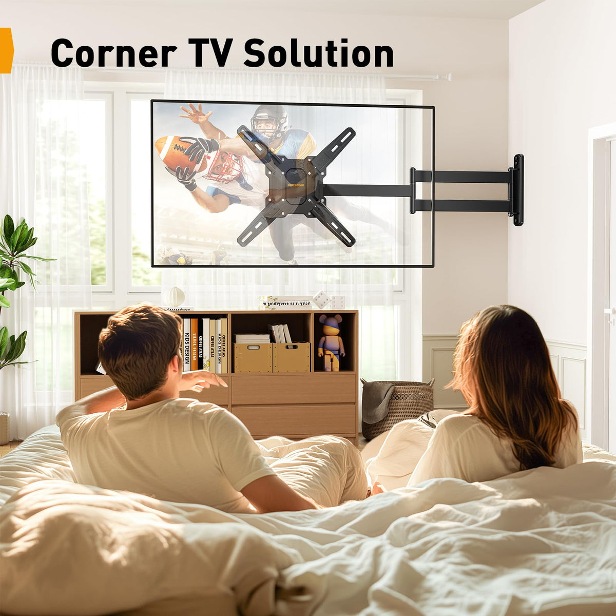 Perlegear wide compatibility supports 26-70 inch TVs with VESA patterns.