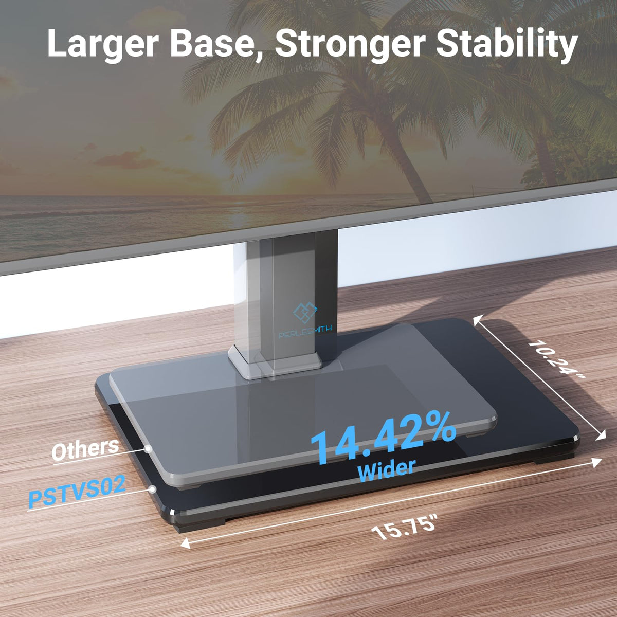 PERLESMITH built-in cable management channel keeps wires tidy and hidden