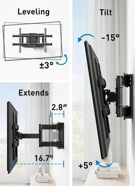 PERLESMITH close-up of VESA bracket showing universal fit and secure attachment