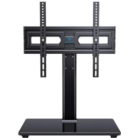 PERLESMITH front view of assembled TV stand showing stable display benefit