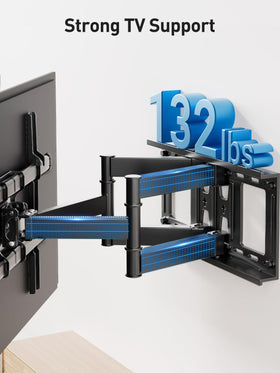 PERLESMITH fully extended arm pulled away from wall for flexible viewing angles