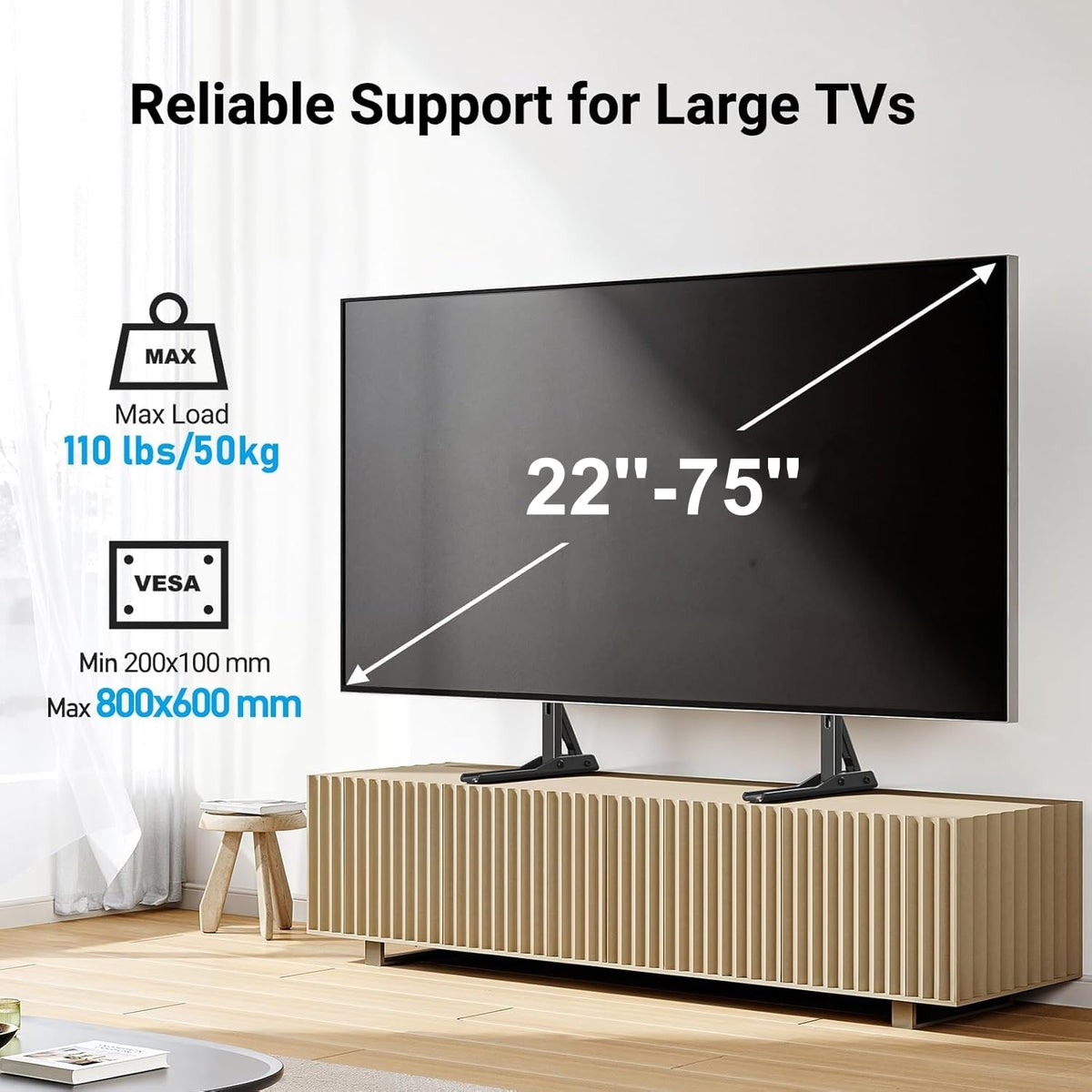 PERLESMITH height-adjustable stand demonstrates easy viewing height customization.