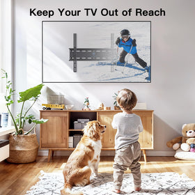 PERLESMITH included bottom safety screws prevent TV movement.