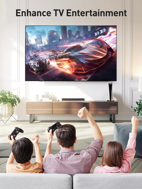 PERLESMITH living room setup demonstrating improved sightlines and space savings