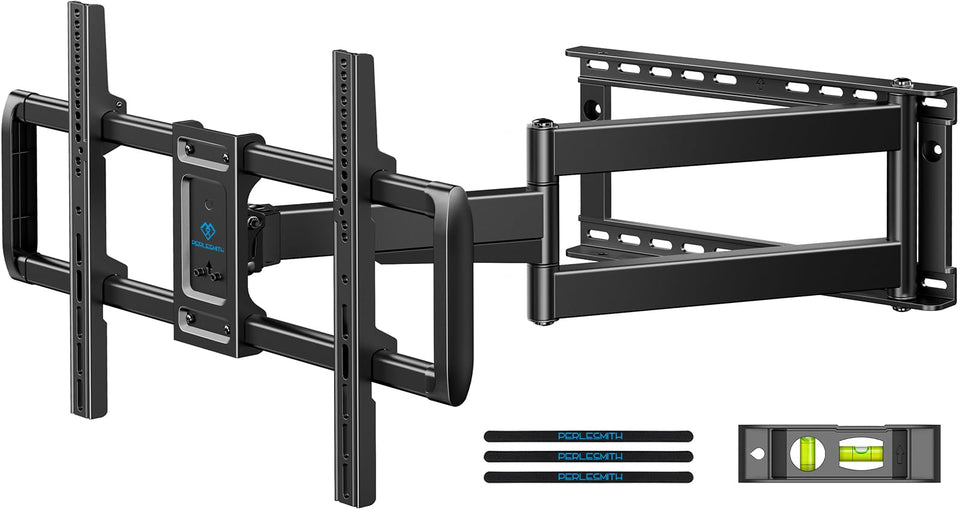 PERLESMITH long arm TV wall mount with extended arm for versatile viewing reach