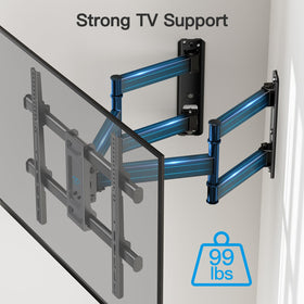 PERLESMITH mounted TV in corner demonstrating improved room layout