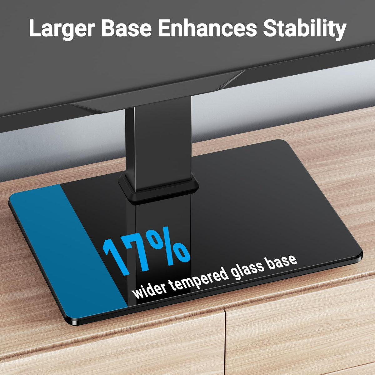 PERLESMITH PSTVS35 sturdy tempered-glass base for safety and stability