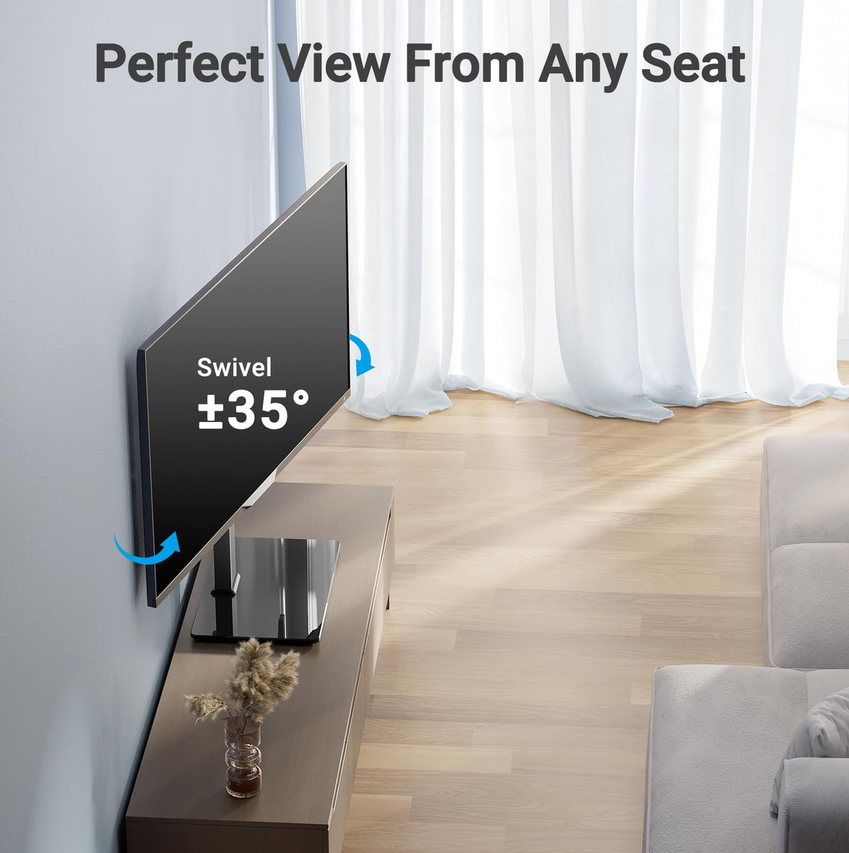 PERLESMITH PSTVS35 wide-angle swivel for comfortable family-room viewing