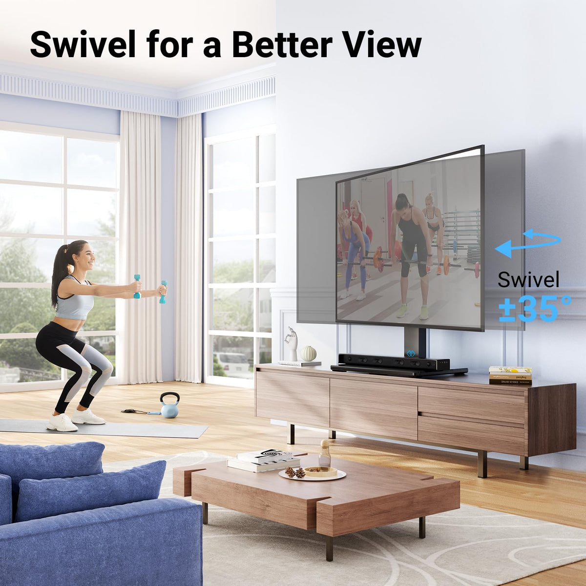 PERLESMITH swivel feature allows 70-degree viewing from multiple angles