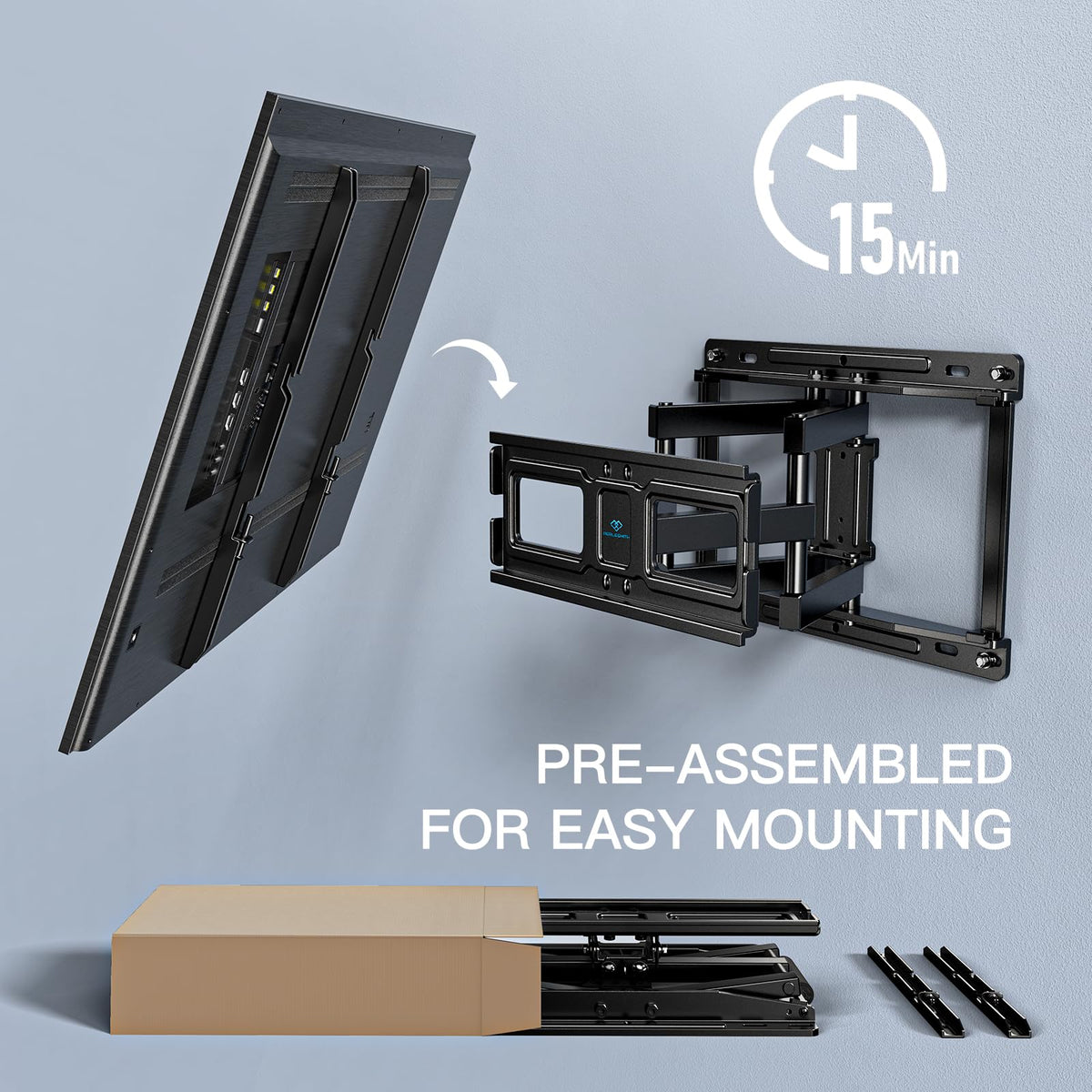 PERLESMITH tilting and swiveling TV in action for improved viewing angles