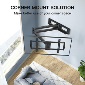 PERLESMITH universal VESA 800x400mm compatibility fits most 42-90 inch TVs.