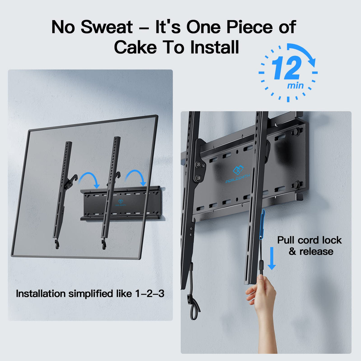 PERLESMITH designed for 8, 12, or 16 inch wood studs for solid installation.