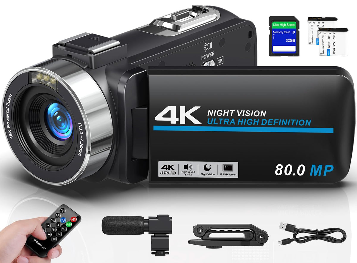 Peryoua 4K camcorder front view for crisp family moments