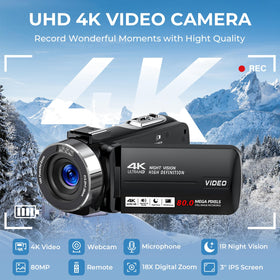 Peryoua 4K camera with 18x zoom action captures distant subjects clearly