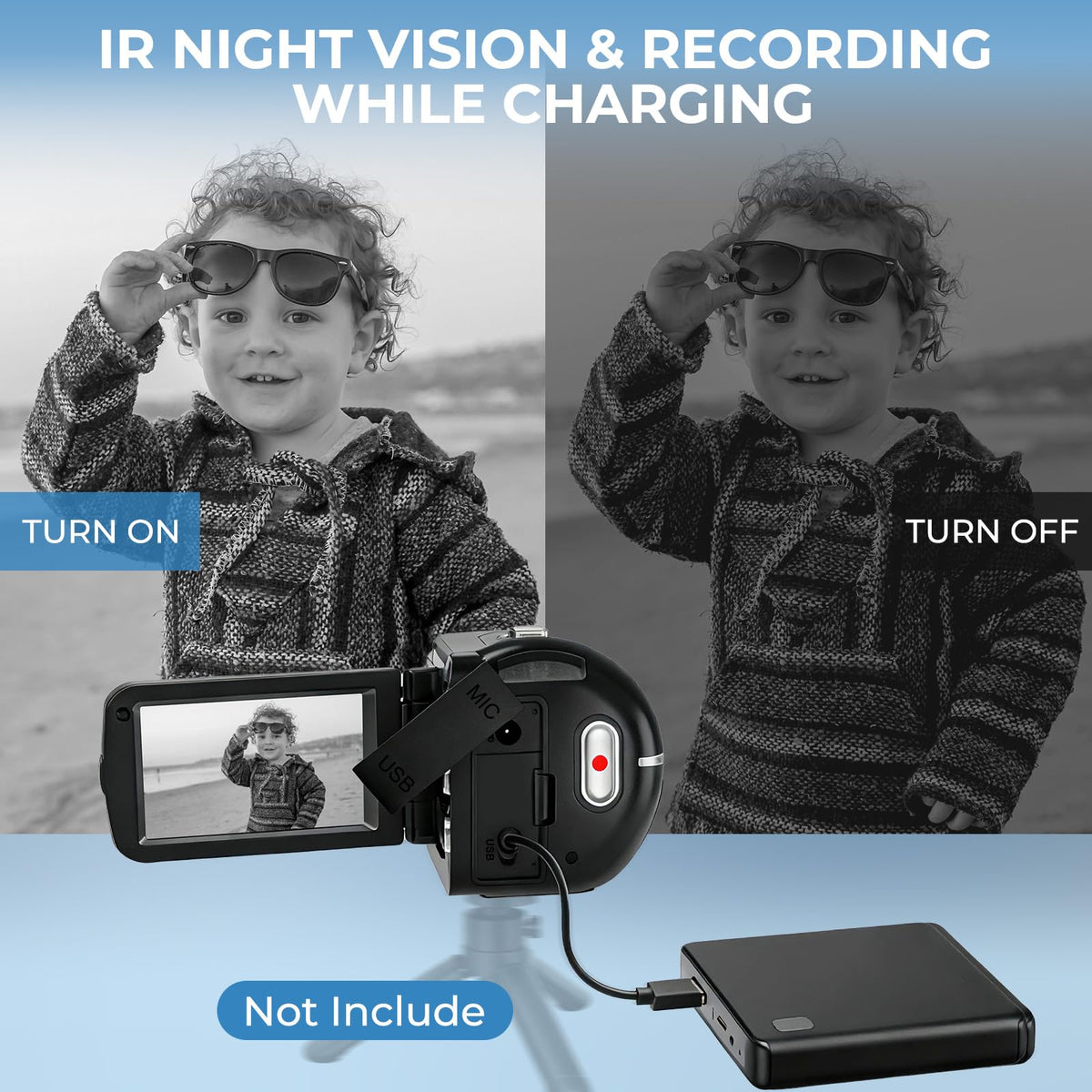 Peryoua 4K camera with external microphone for clearer audio