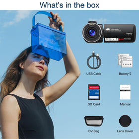 Peryoua compact camcorder in case ready-to-use on adventures.