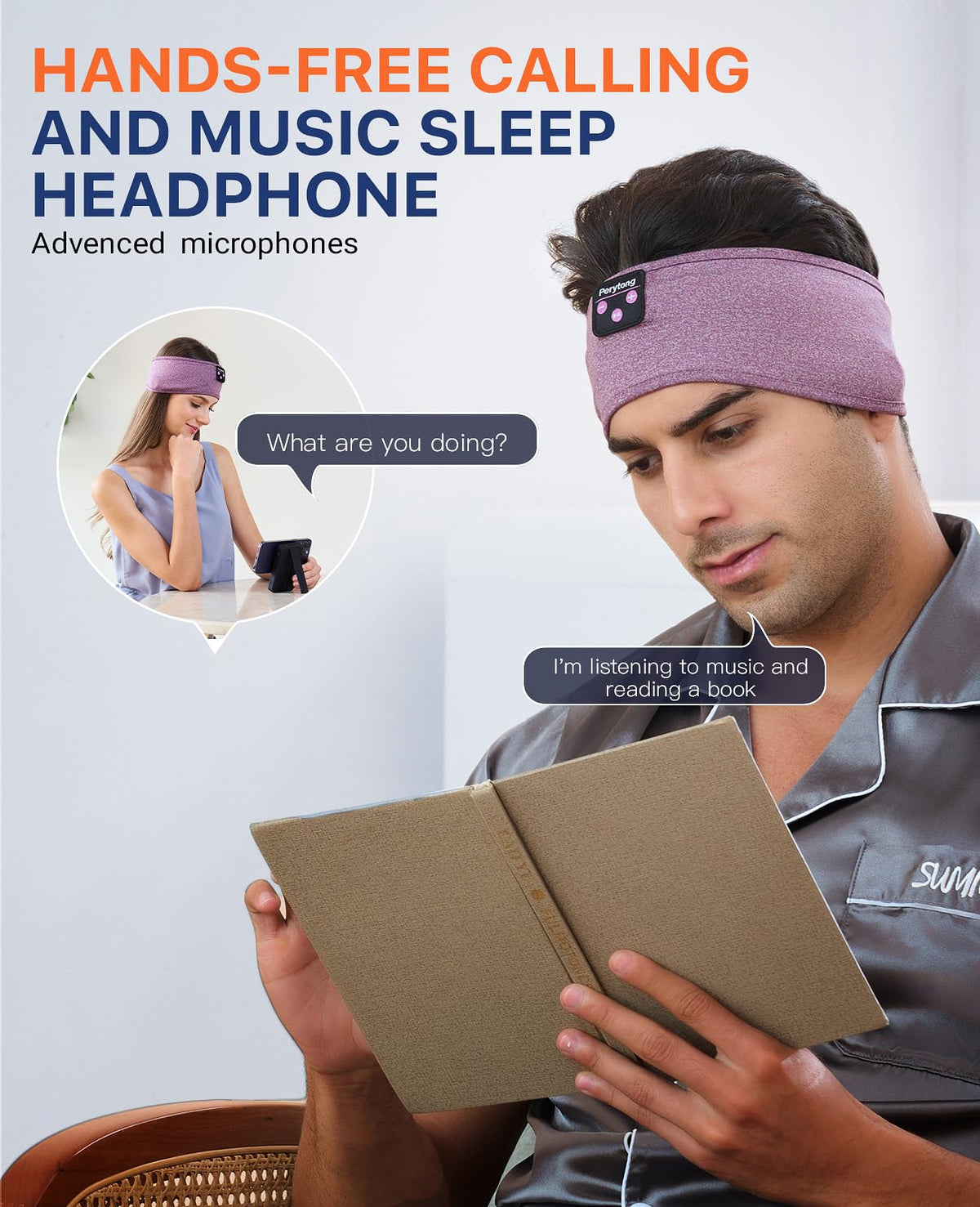 Perytong built-in microphone and controls for hands-free calls