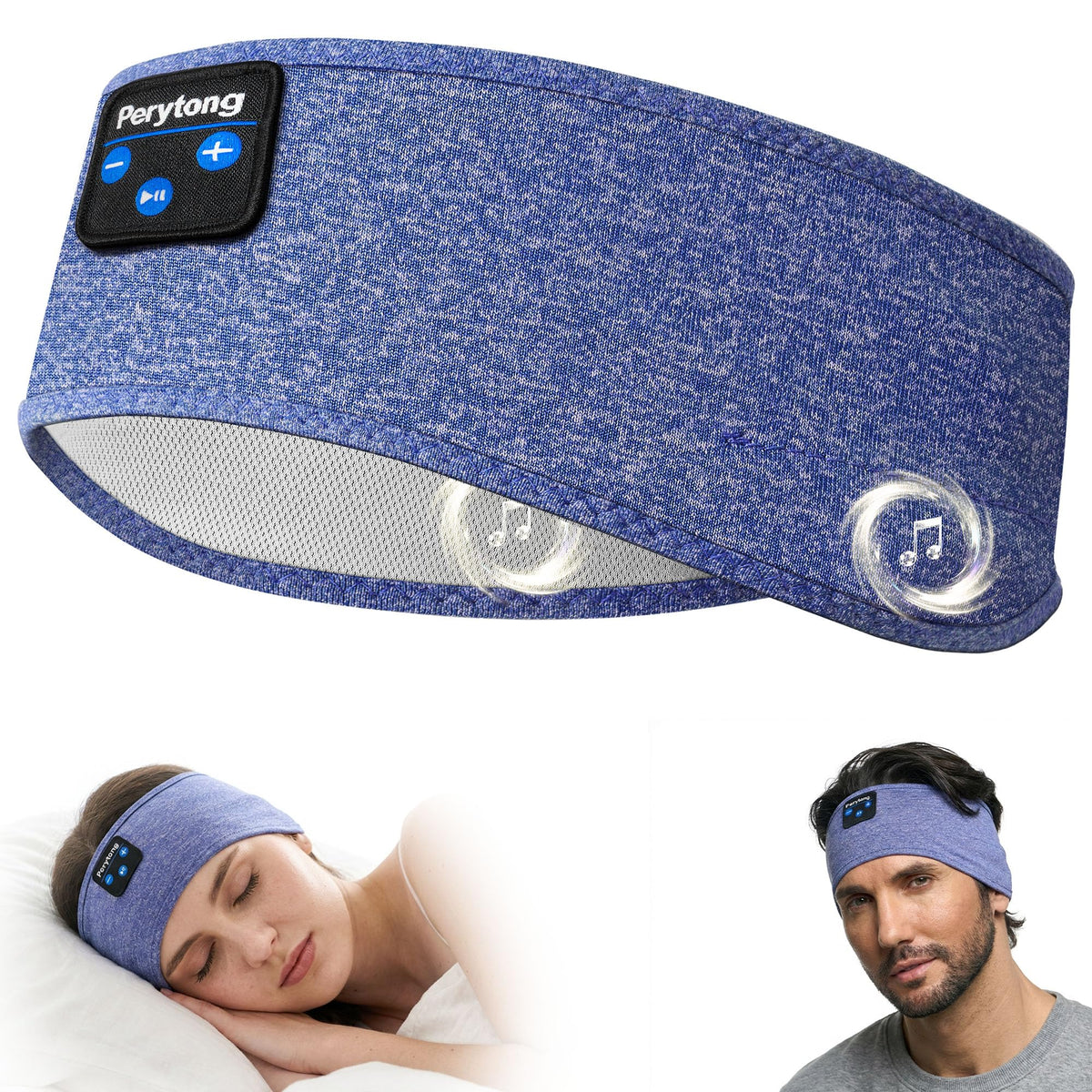 Perytong front view headband packaging shows product benefits and fit