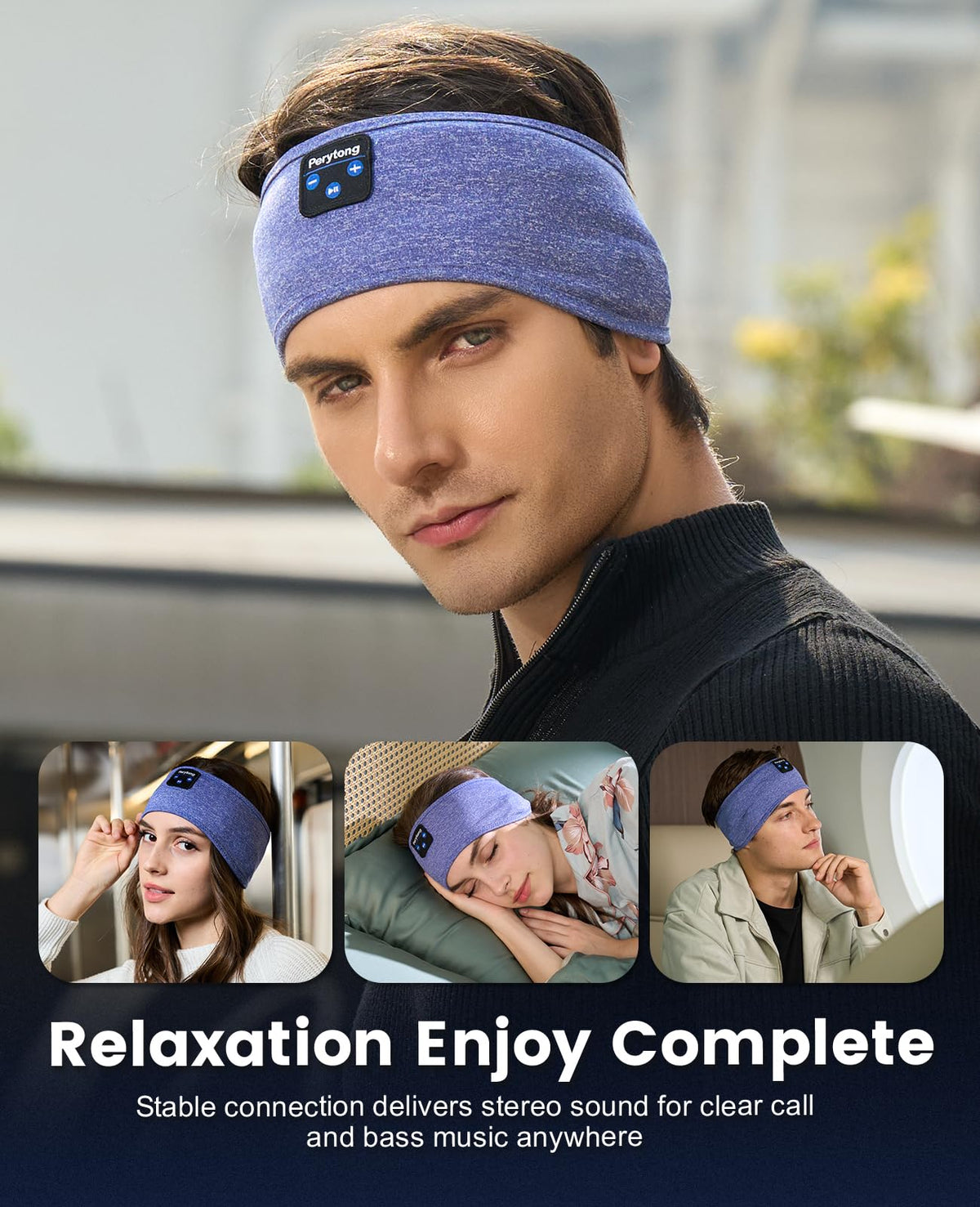 Perytong headband features up to 14 hours of playback on a single charge.