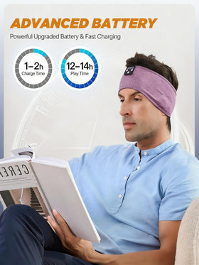 Perytong headband beside a smartphone to show scale and portability benefits