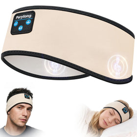 Perytong Sleep Headband with Bluetooth speaker for wireless listening.