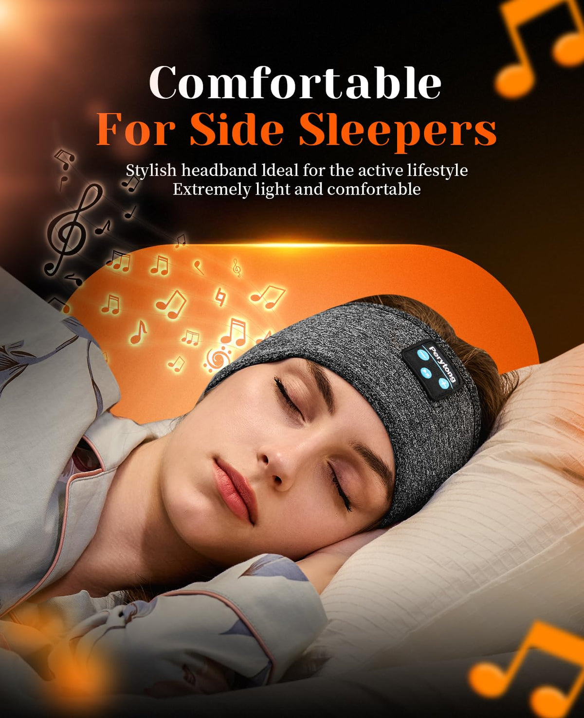 Perytong sleep headband shows comfortable fit and breathable fabric