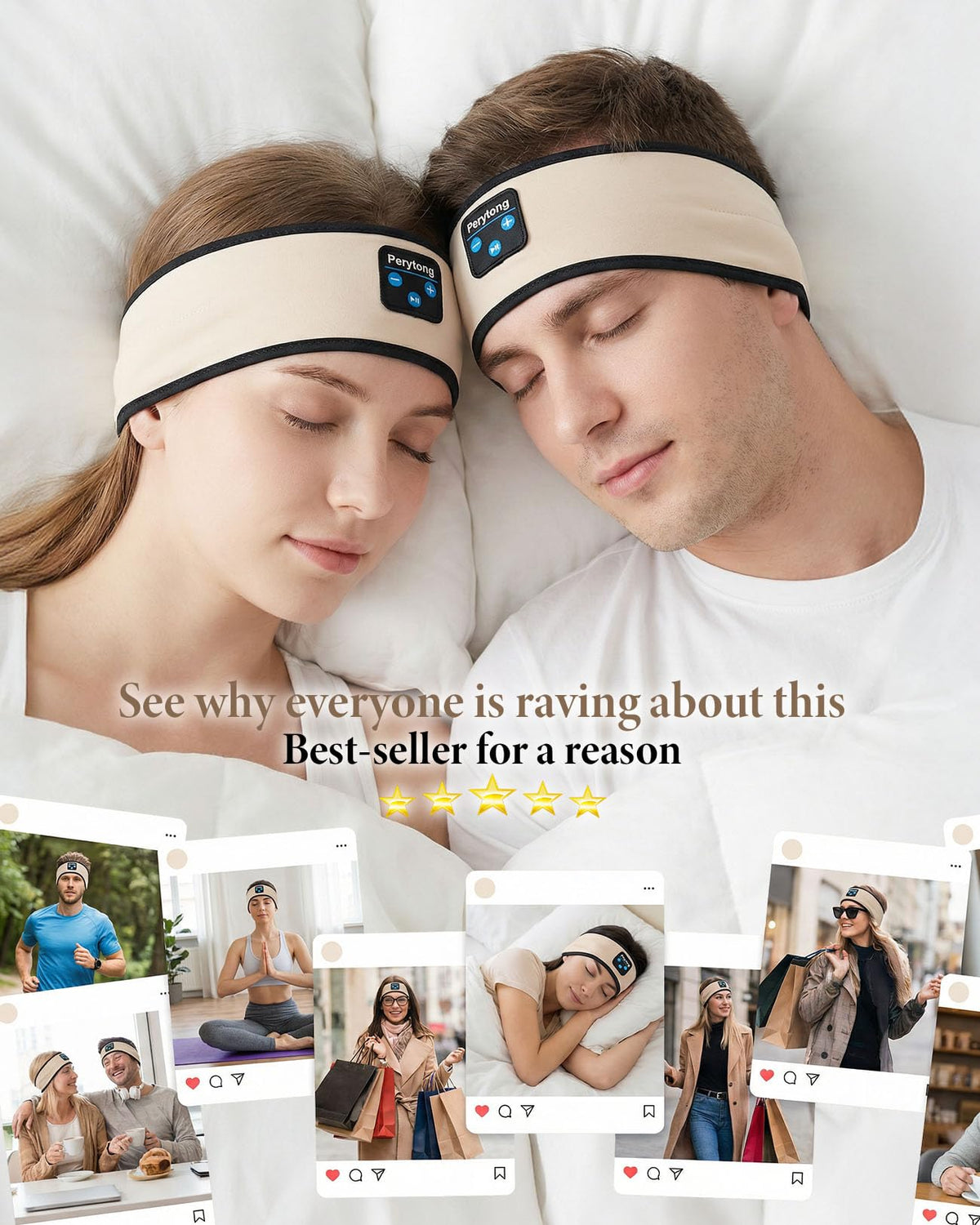 Perytong machine-washable headband ensures hygiene.