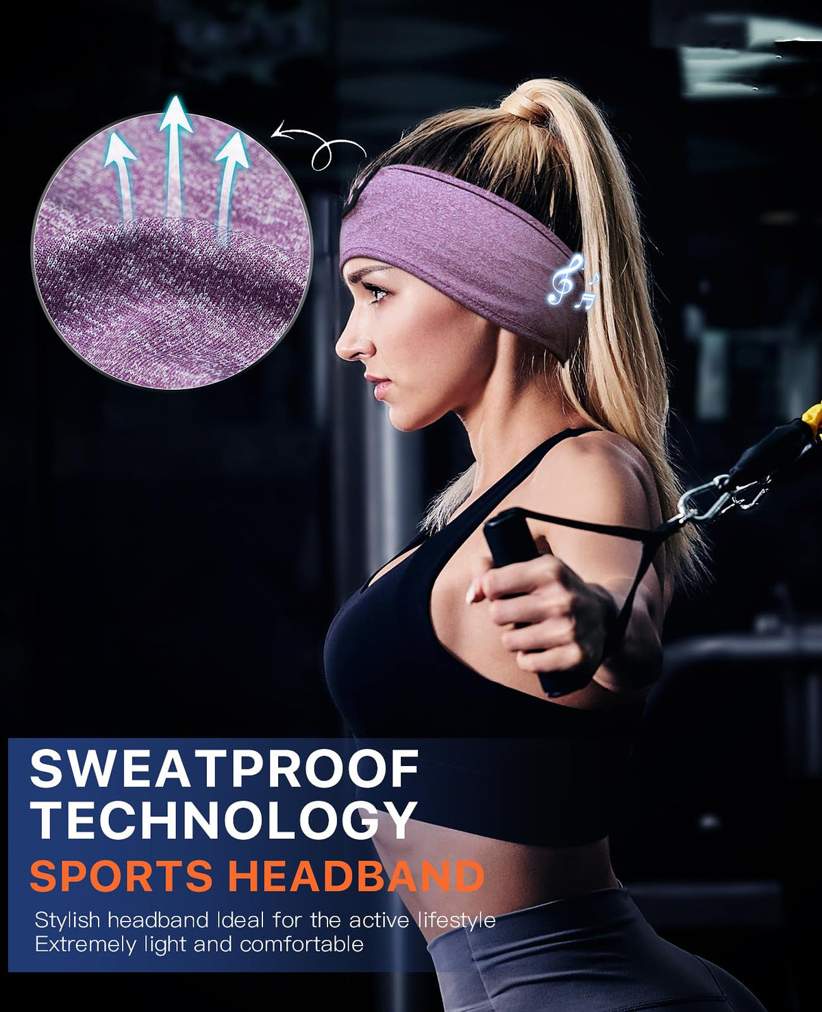 Perytong sleep headband with on-ear discs delivering clear Hi-Fi audio while lying down