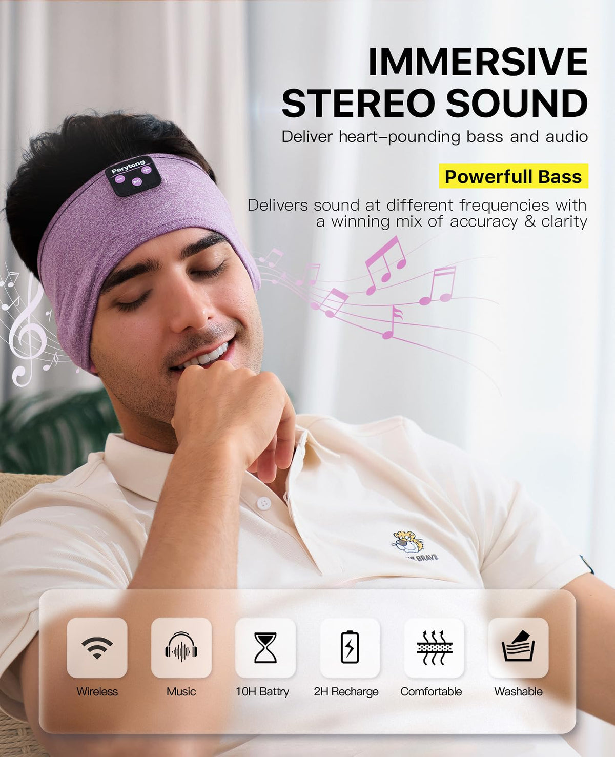 Perytong washable headband material staying cool and breathable during workouts