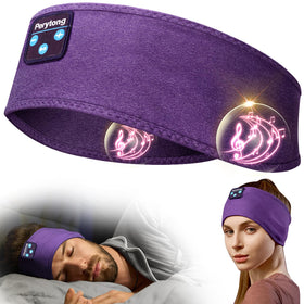 Perytong Sleep Headphones Band closeup showing comfortable fabric and integrated earphones.