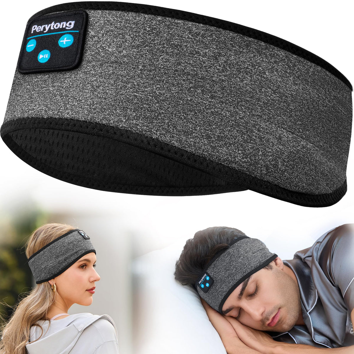 Perytong sleep headphones band design for hands-free music during rest and travel.