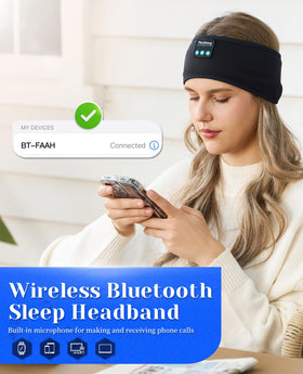 Perytong Sleep Headphones long battery life supports extended listening on trips.