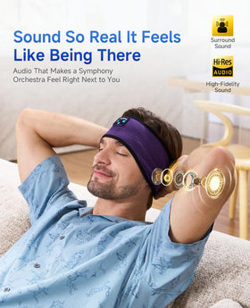 Perytong sleep headphones headband featuring built-in microphone for call handsfree.