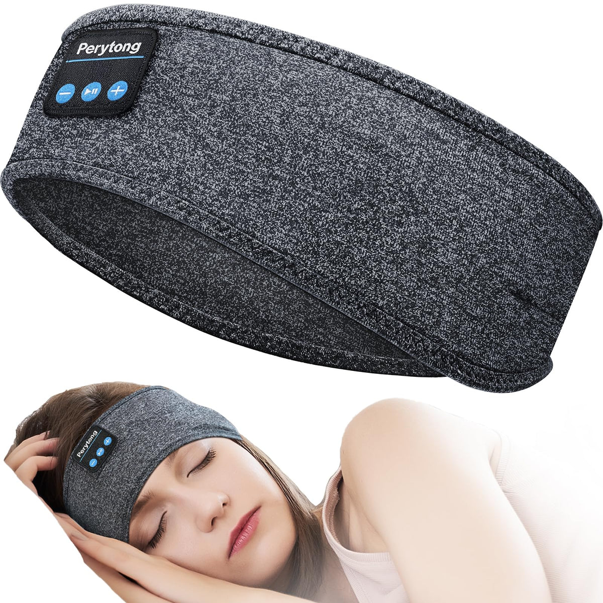 Perytong Sleep Headphones headband exterior view for all-day comfort and wireless audio.