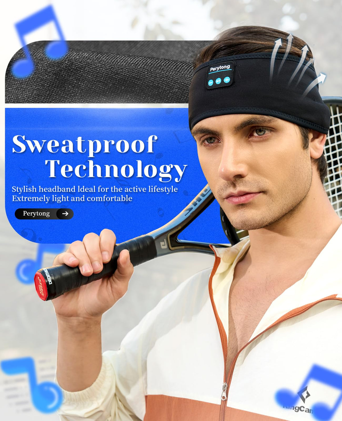 Perytong Sleep Headphones travel-friendly compact design with case