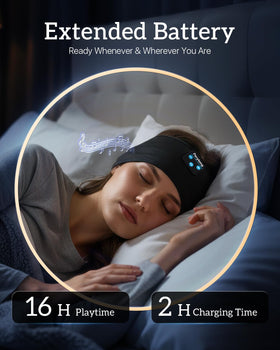 Perytong ultra-thin 40mm speakers embedded for side-sleep comfort.
