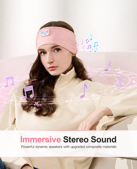 Perytong Sleep Headphones use in bed showing hands-free control and comfortable wear
