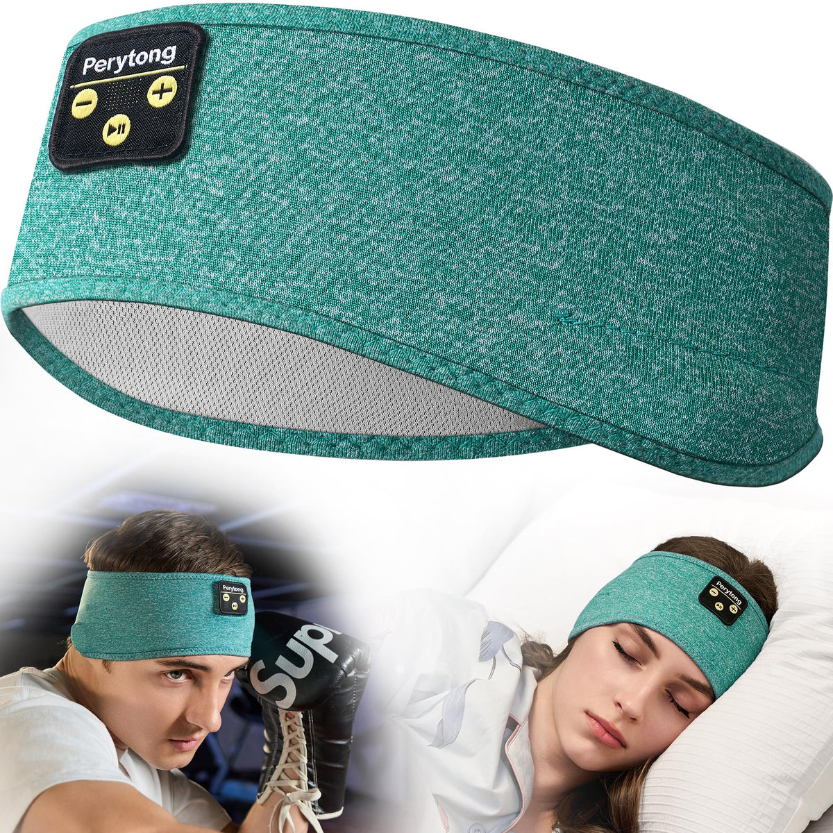Perytong sleep headphones in bed with music and rest