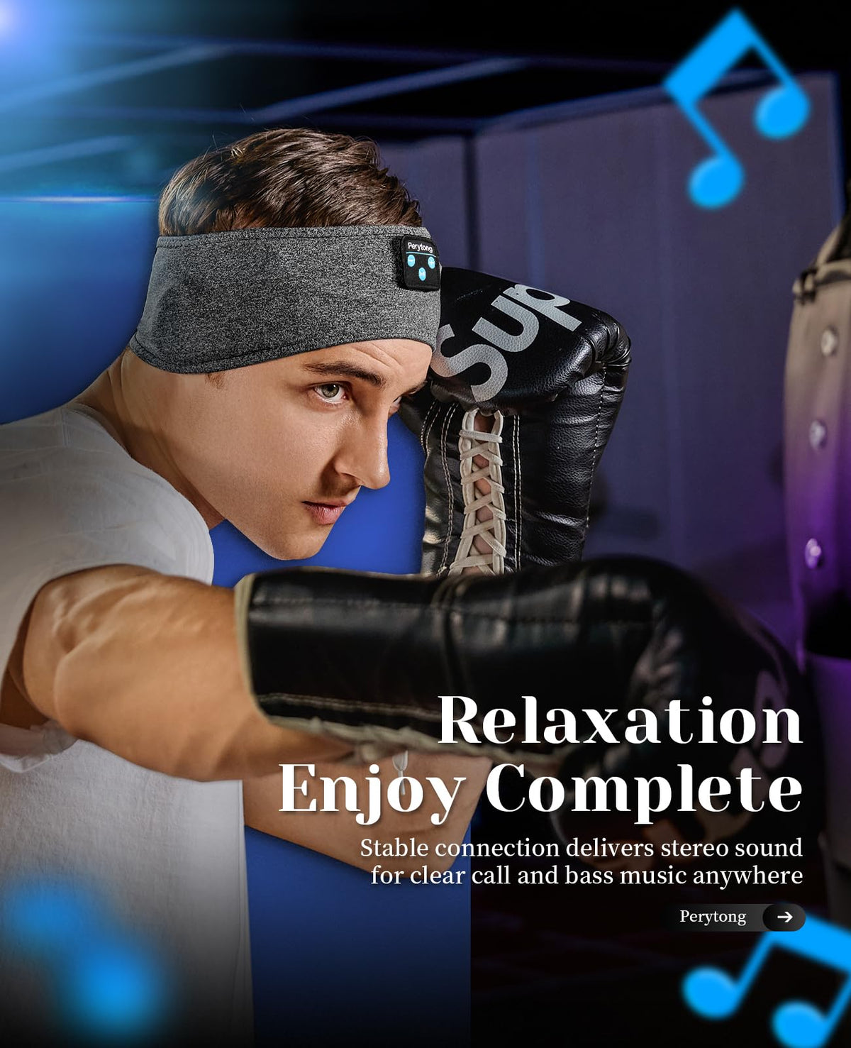Perytong sleeping headphones bluetooth-5-4 offers stable device pairing.