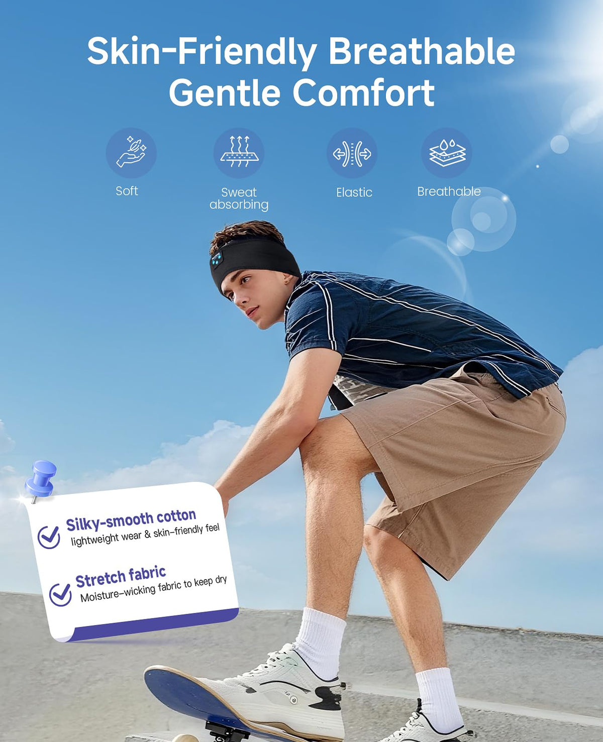 Perytong washable headband with removable control pod for easy care